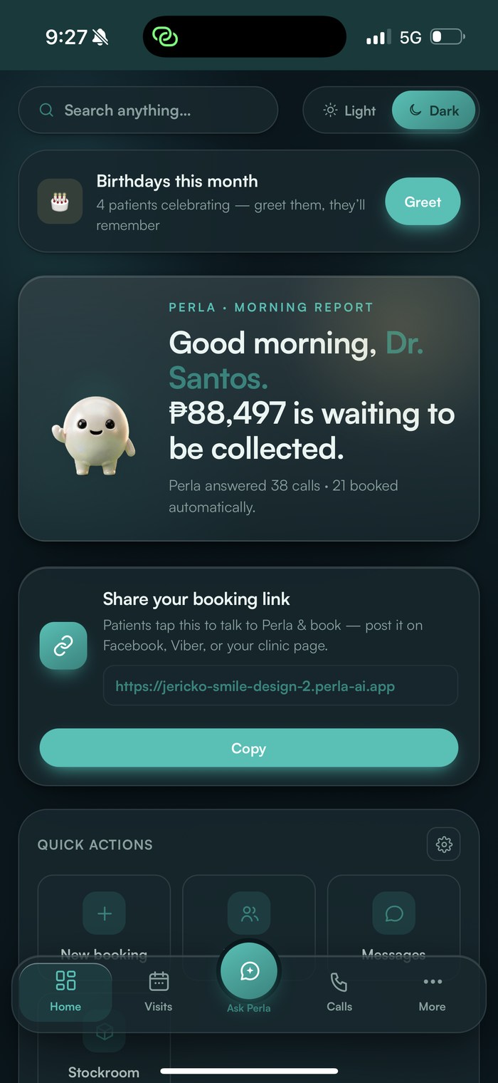 Perla morning report screen